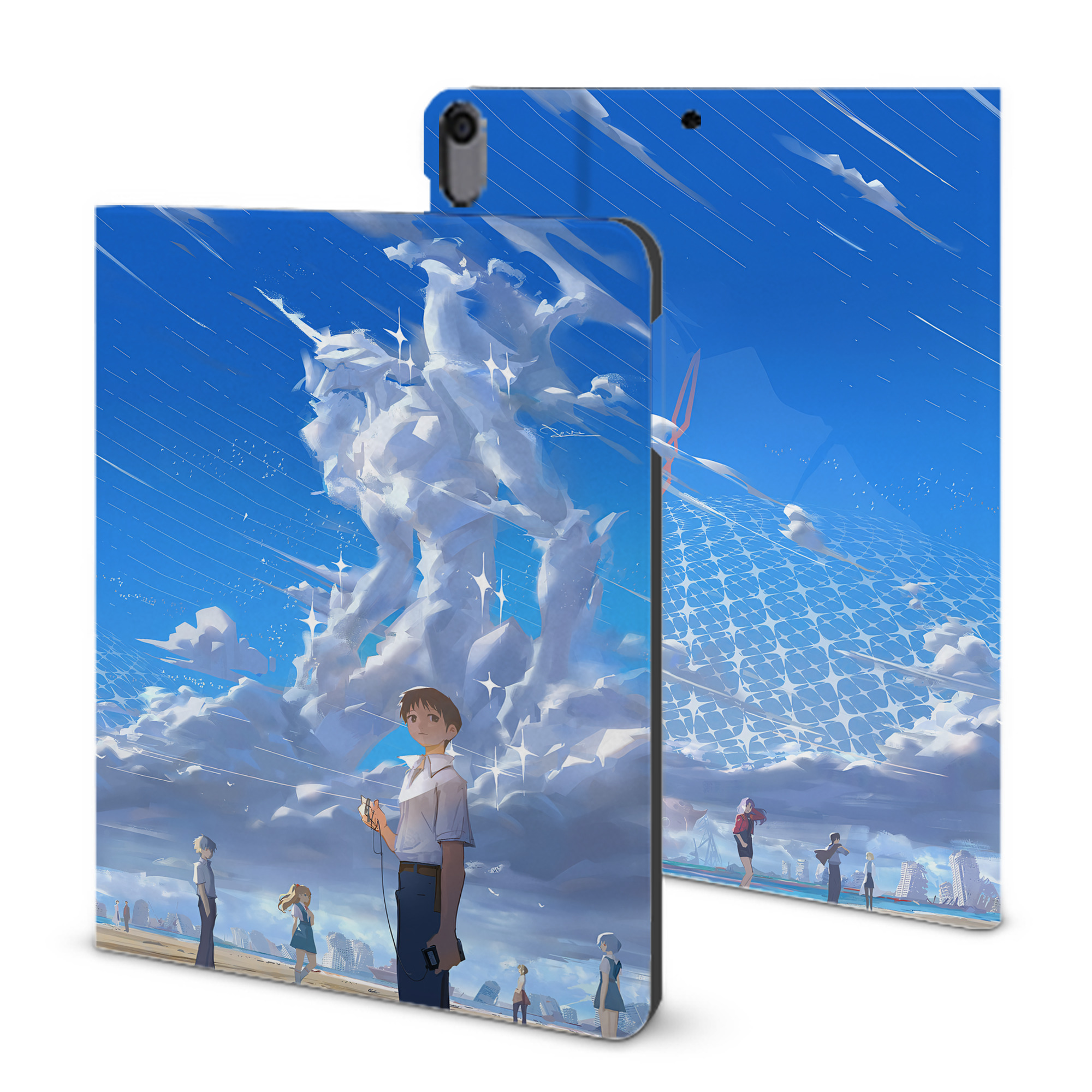 （画像用） EVA 新世紀エヴァンゲリオン IPad ケース ブック型 PUレザー TPU 耐衝撃 軽量 薄型 ペン収納なし 全面保護 IPad 各モデル対応